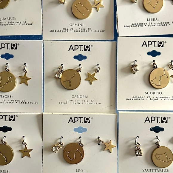 Kohl’s Apt.9 ZODIAC CHARMS GREAT FOR BRACELETS CROCS EARRINGS COUNT OF 50 CARDS - Picture 5 of 7